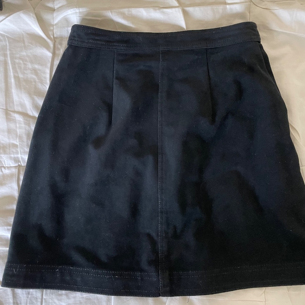 Abercrombie Black Faux-Suede Button-Up Mini Skirt Size XS - Picture 7 of 14